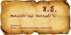Matulányi Bottyán névjegykártya